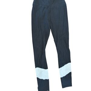 Simply Vera Vera Wang Leggings Womens Small Black White Stripe Colorblock Yoga